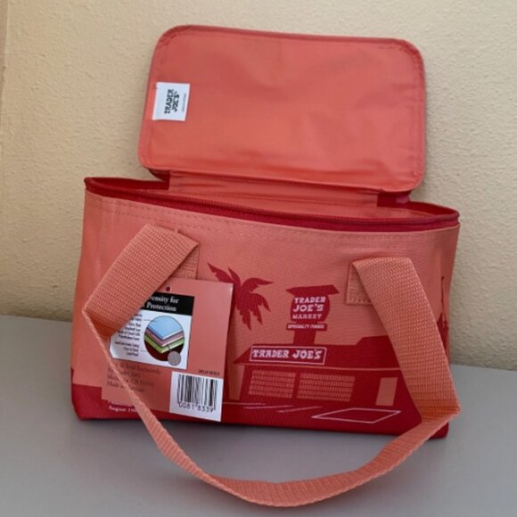 NWT Trader Joe's Mini Insulated Bag Peach - Limited Edition - Picture 5 of 5